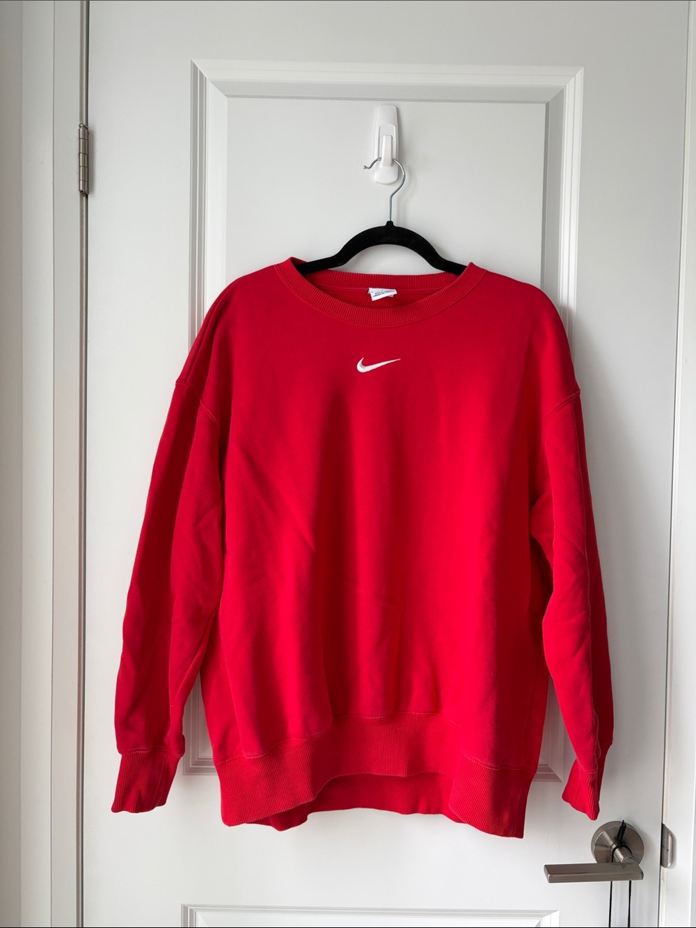 Nike Red Crewneck Sweatshirt with White Swoosh